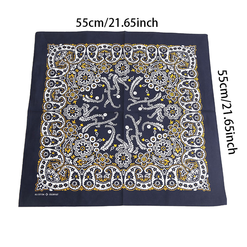 55 cm * 55 cm mode coton Hip Hop foulard Paisley carré foulards chapeaux Bandanna bandeau de cheveux cou poignet enveloppement bande accessoires