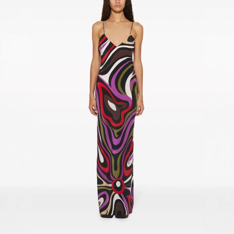Robe longue en satin à imprimé abstrait vintage, sexy, décolleté en V profond, bretelles spaghetti, dos nu, moulante, longueur ras du sol, pour les vacances