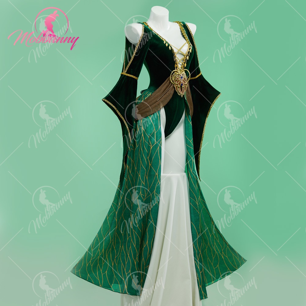 MOBBUNNY Body de lingerie sexy dérivé Triss pour femme vert style médiéval body en V profond avec casque