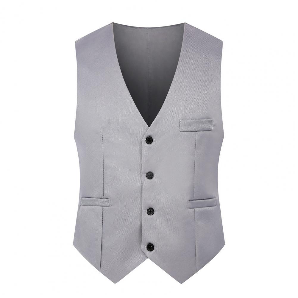 Gilet formel sans manches poches simple boutonnage homme costume gilet décontracté fête Bar Banquet robe gilet couleur unie costume gilet