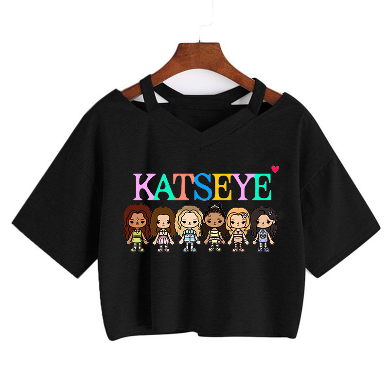 T-shirt court sexy à imprimé œil de chat pour femmes, style gothique Y2k, t-shirt court de style coréen, t-shirt graphique vintage, vêtements pour femmes