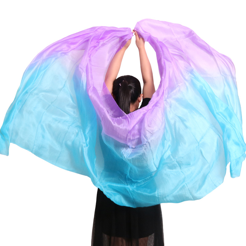 Voile de danse du ventre 100% en soie véritable, accessoire de danse du ventre, écharpe à main, châles personnalisés, accessoire de spectacle sur scène