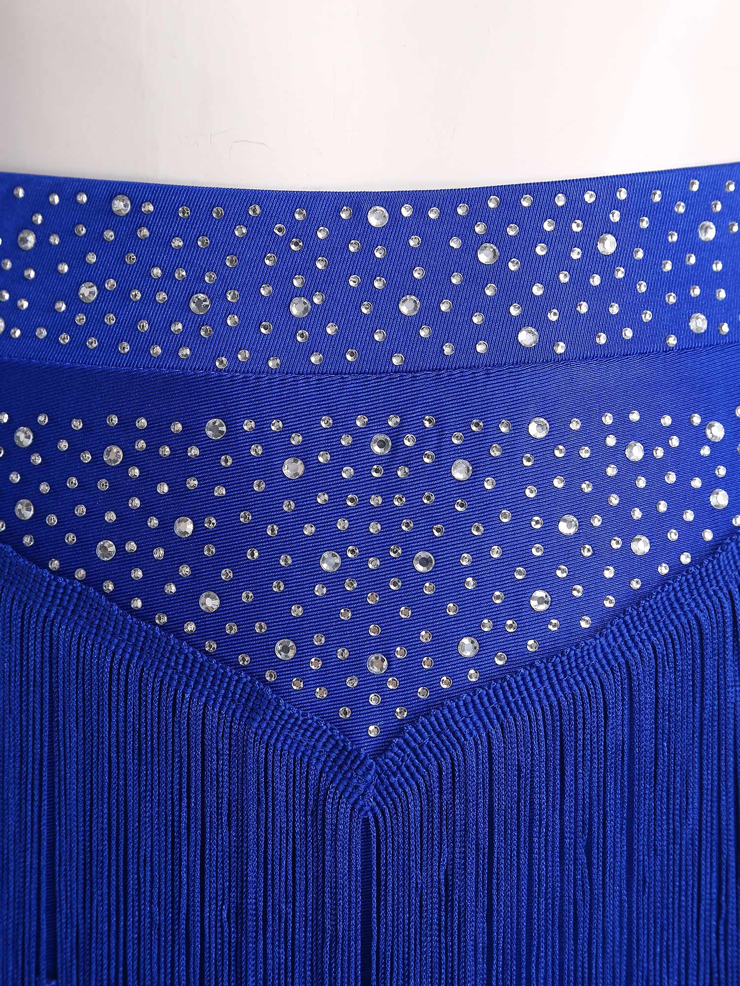 Costume de danse du ventre latine pour femmes, jupe à franges, strass brillants, glands à plusieurs niveaux, Samba Rumba cha-cha, spectacle de danse du ventre