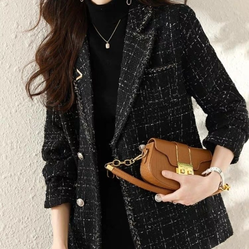 Femmes 2025 nouveau automne hiver Style coréen matelassé épaissi Tweed jolie pochette manteau artistique rétro Premium Trench Vintage