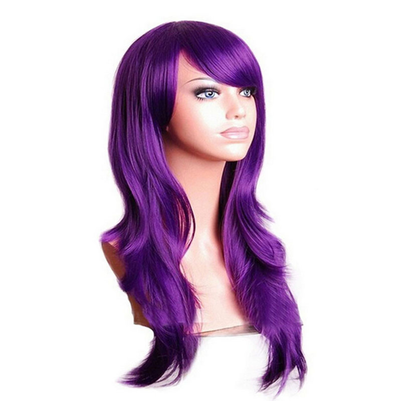 Perruque de Cosplay synthétique longue ondulée, résistante à la chaleur, pour femmes, jaune, rose, rouge, blond foncé, Anime de noël