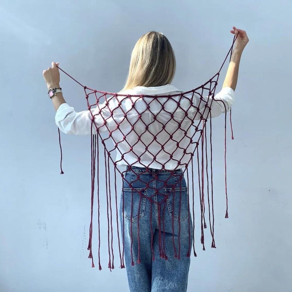 Ceinture en coton tissée à la main, châle léger de style bohème unique, accessoires décoratifs à pompons de couleur unie, chic bohème