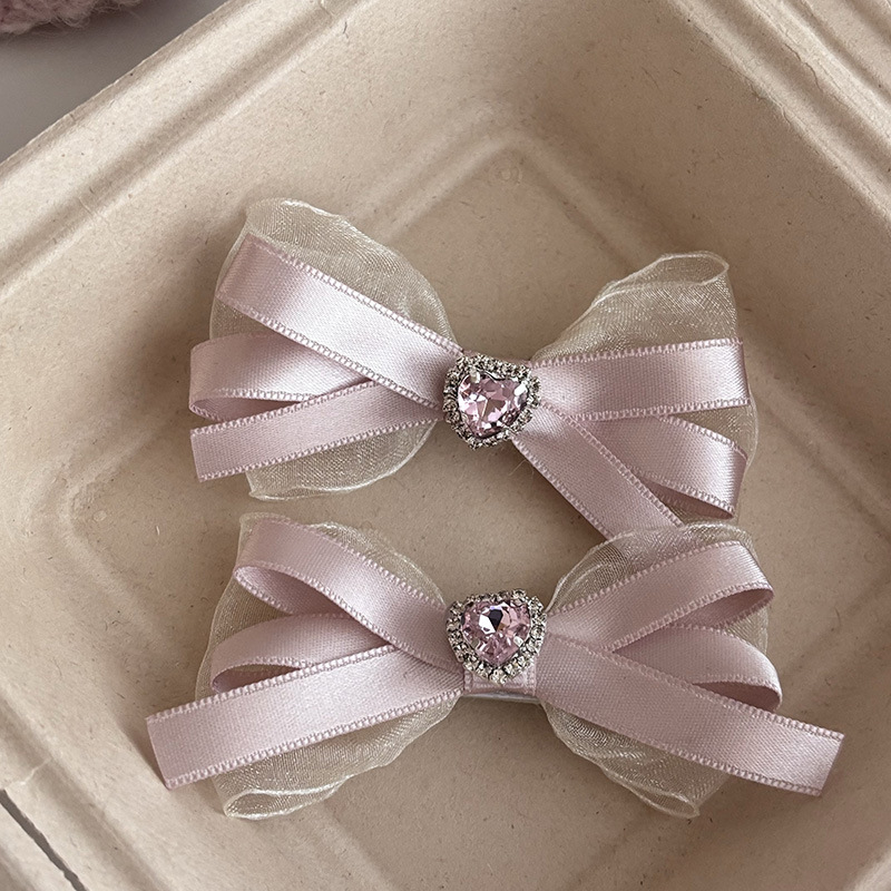 Pince à cheveux pour femmes, ruban rose, nœud papillon, ensemble de pinces à cheveux pour filles, frange latérale, cheveux cassés, pince BB, perle, couvre-chef, ensemble de pinces à cheveux