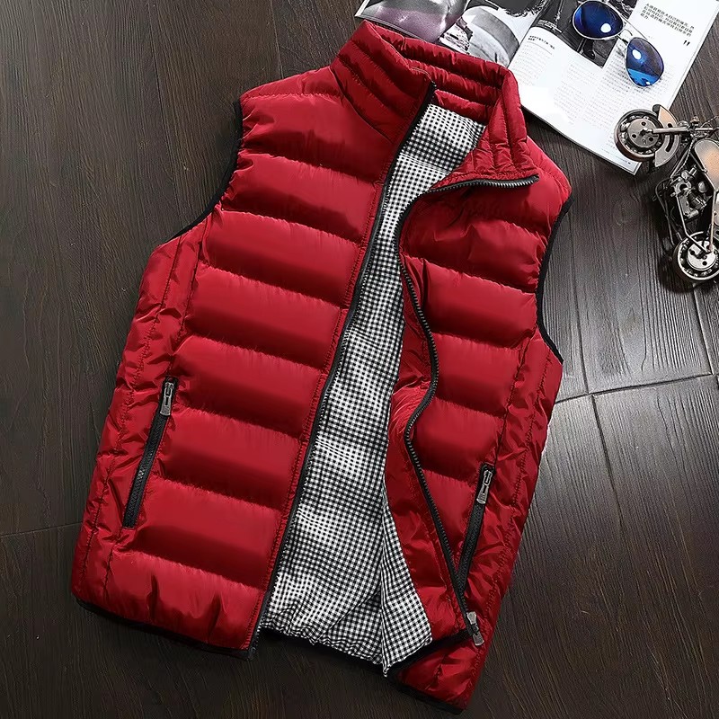 Gilet coupe-vent pour homme, veste sans manches, manteau d'hiver décontracté, gilet chaud en duvet de coton épais pour homme