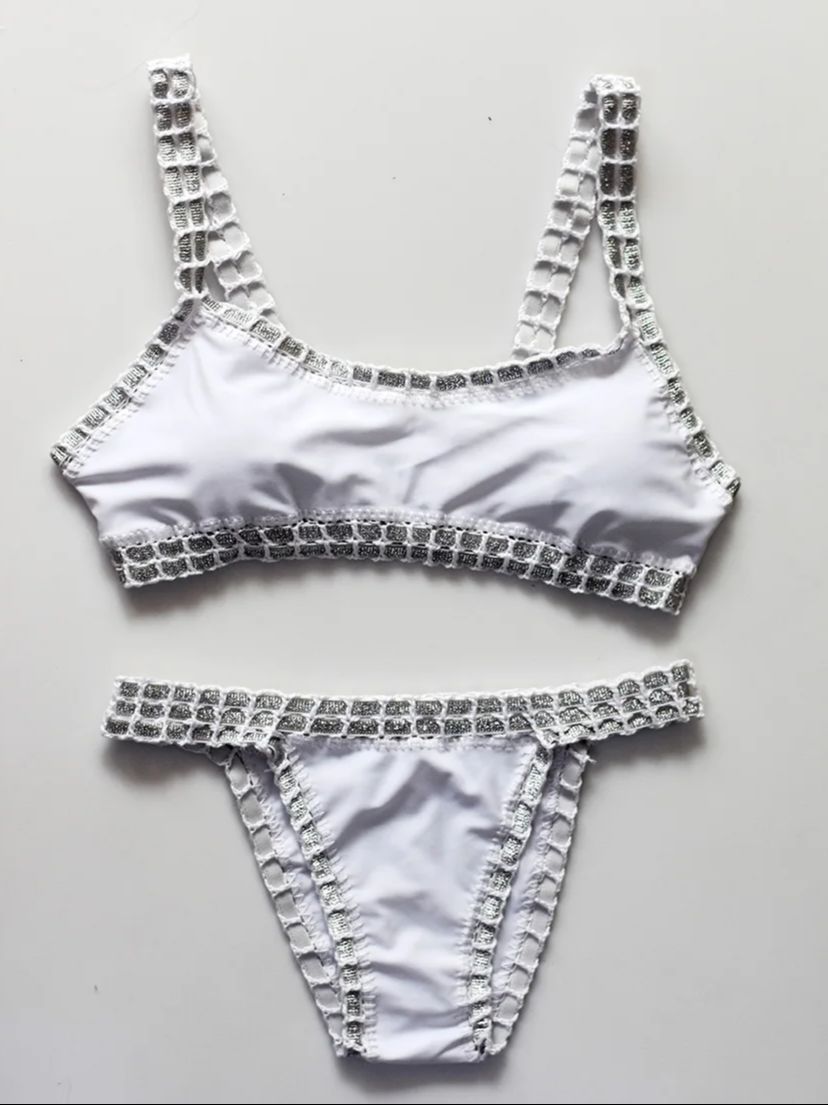 Corchet Bikini maillot de bain femmes maillots de bain solides jambe haute deux pièces maillot de bain taille haute maillots de bain Bandeau Biquini