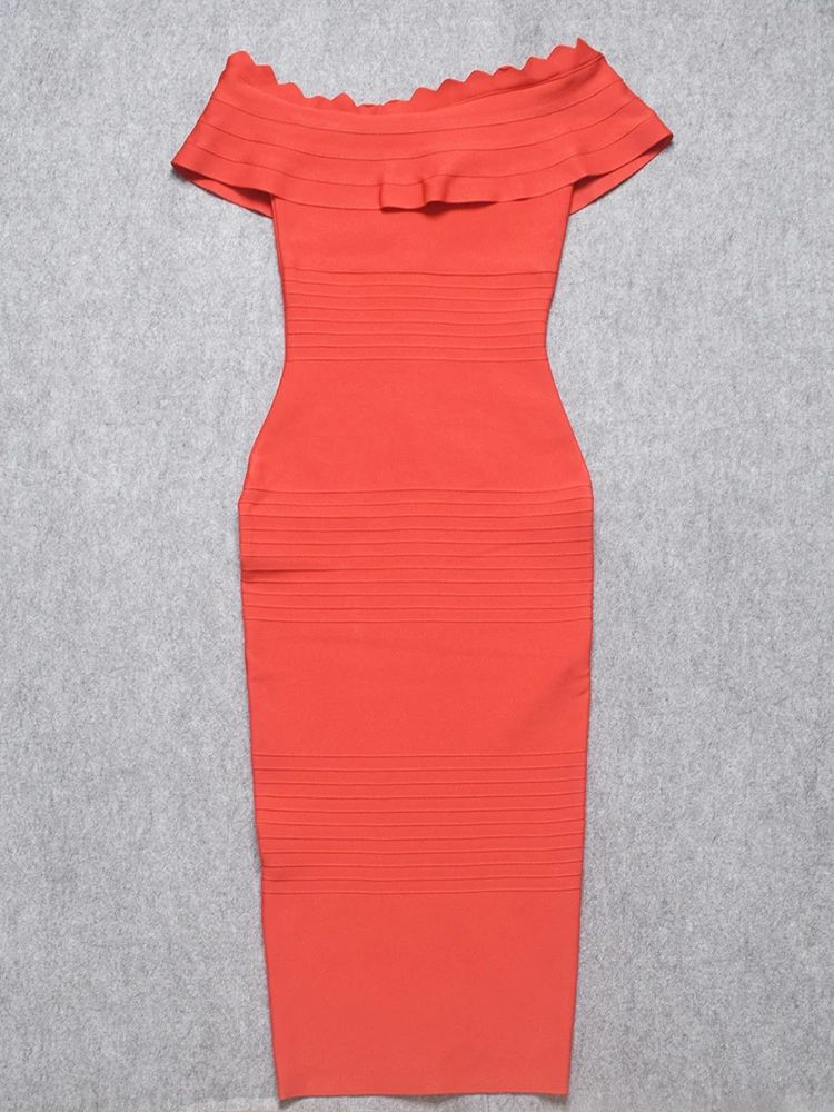 BEAUKEY-Robe de Soirée Élégante pour Femme, Tenue de Luxe Rouge à Bandes, à Volants, Fendue, pour ixÉducative, XL