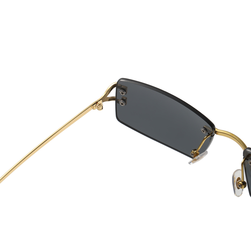 Lunettes de soleil carrées sans monture pour femmes, Europe et états-unis, lunettes modernes à la mode avec lunettes de soleil à la mode street shot