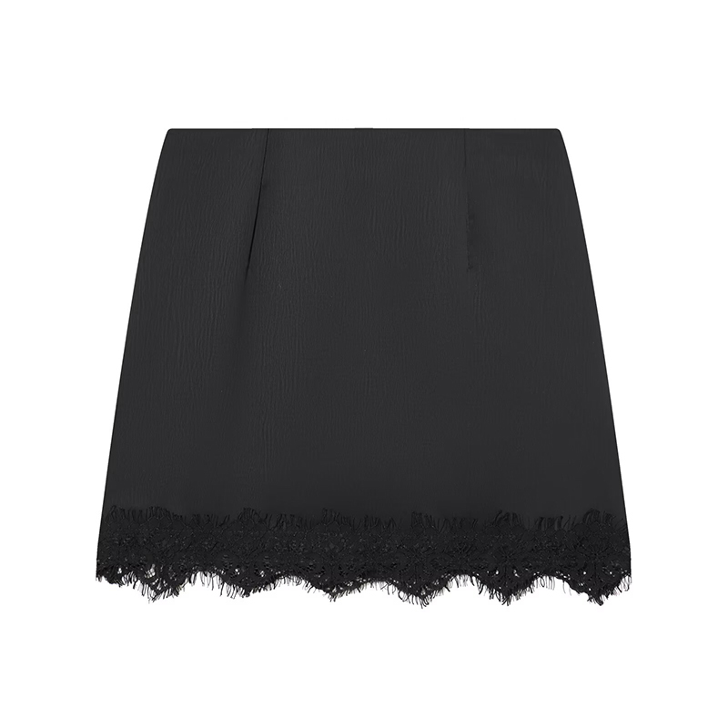 Femmes Mini jupe en dentelle Sexy a-ligne plissée taille haute jupe pour les femmes printemps été nouvelle jupe courte en dentelle