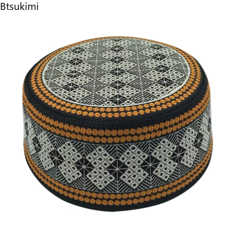 Casquettes musulmanes de Style ethnique pour hommes, chapeaux de mode du moyen-orient, Turban brodé de turquie saoudienne, vêtements islamiques, chapeaux de prière Hijab pour hommes