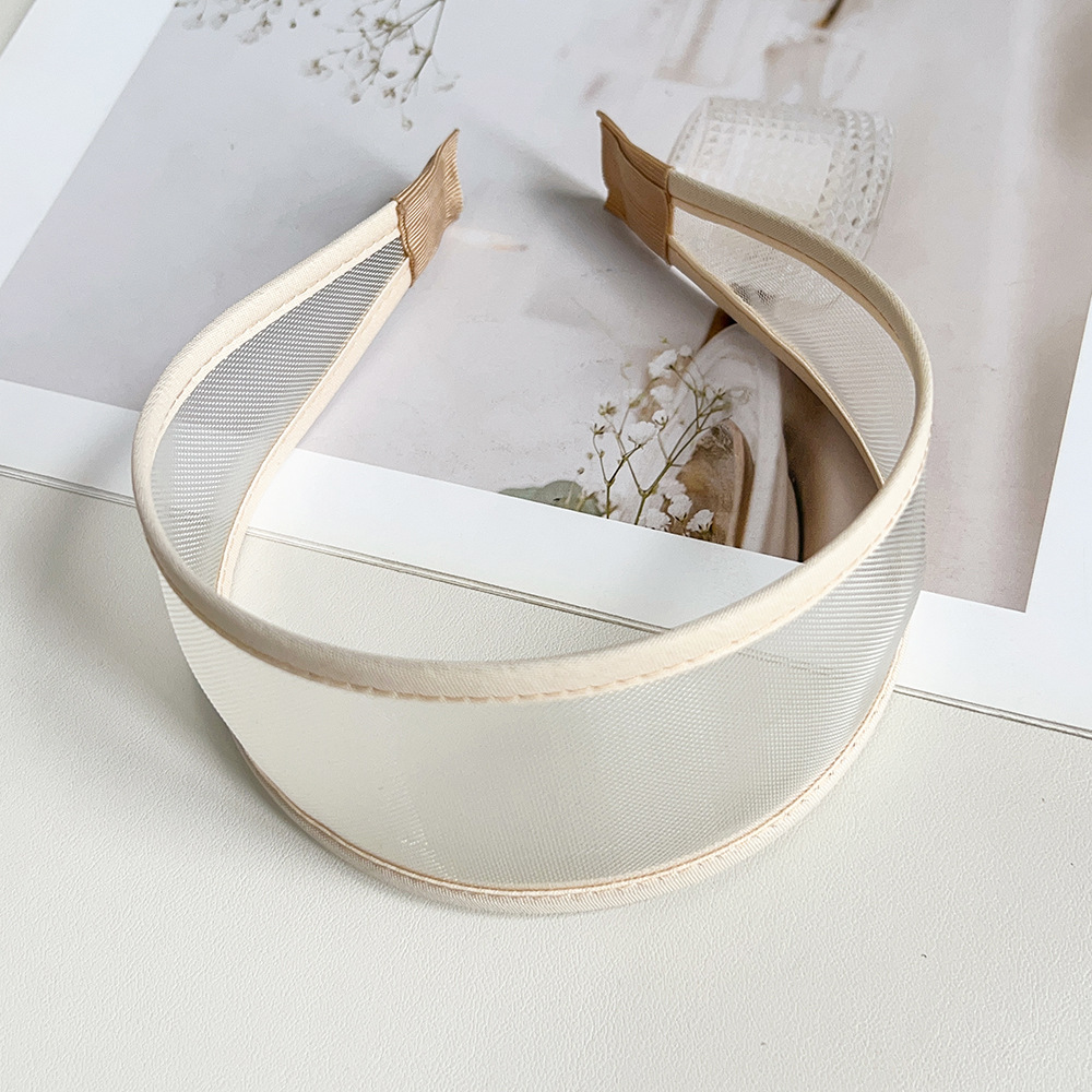Bandeau respirant large et creux, accessoires de cheveux tendance et simples de couleur unie pour femmes
