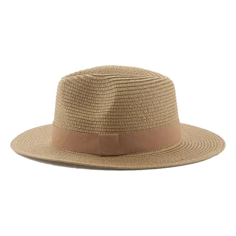 chapeau femme casquette femme chapeau de paille chapeau homme Chapeaux seau pour femmes, ruban kaki blanc, chapeaux de paille po