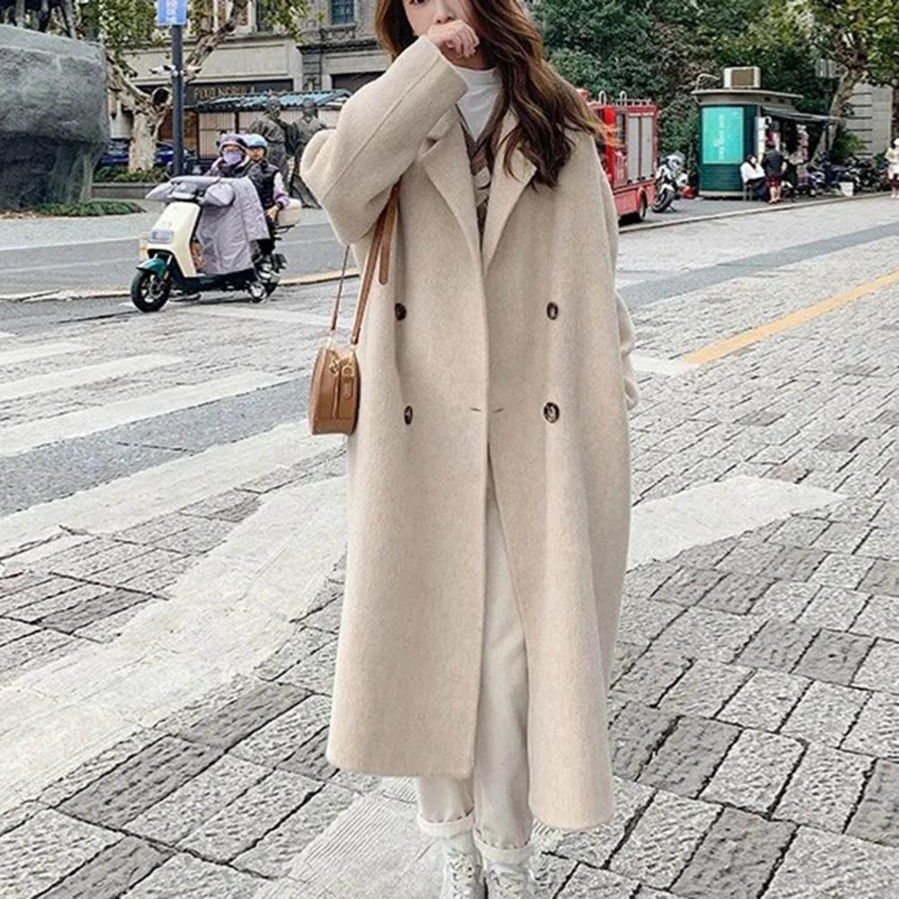 Manteau long en laine à double boutonnage pour femme, pardessus rétro pour femme, coupe-vent pour femme, mode automne et hiver, nouveau