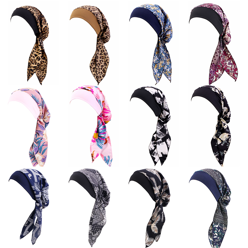 2 pièces, hijab imprimé pour femmes, turban extensible, bandeau, foulard pour la tête, motif floral paisley, bandeau instantané pour femmes.