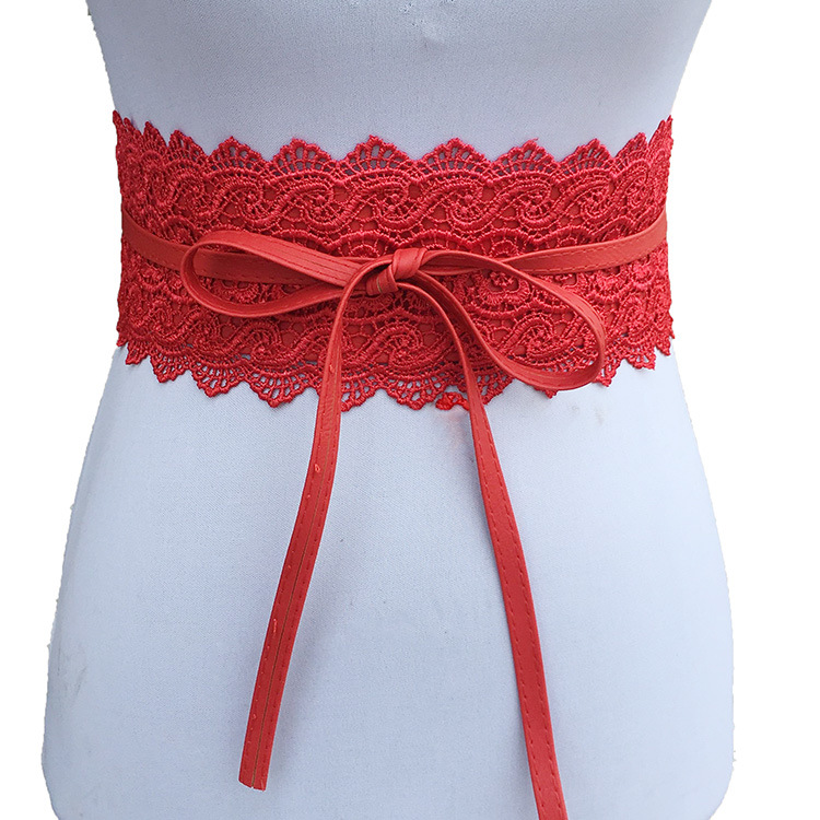 Ceinture en dentelle avec nœud pour femmes, Corset large, jupe pour robe de mariée, ceinture décorative