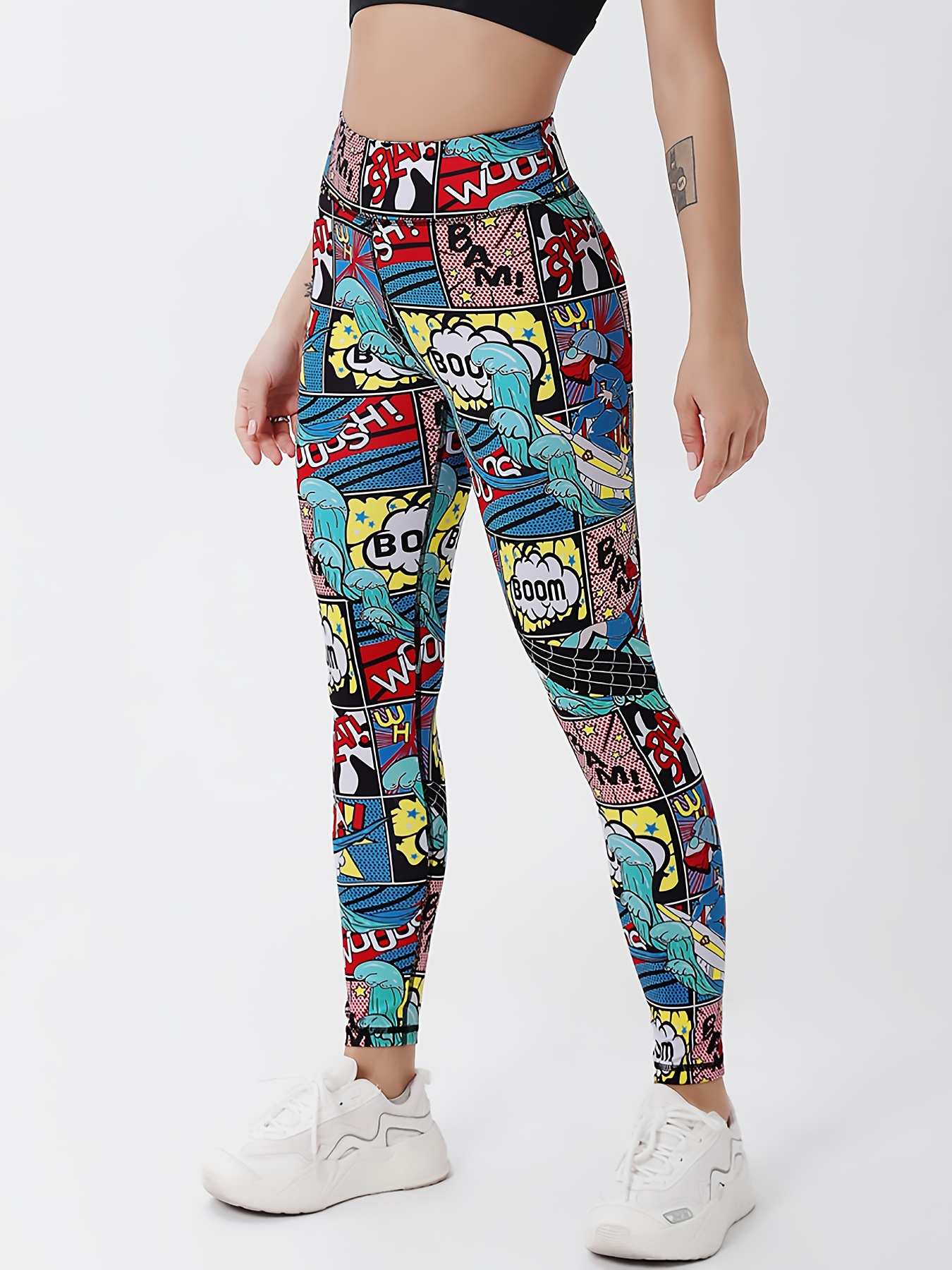Leggings push-up taille haute pour femmes, pantalons de sport College de dessins animés Boom, pantalons de course à pied, leggings énergétiques pour filles