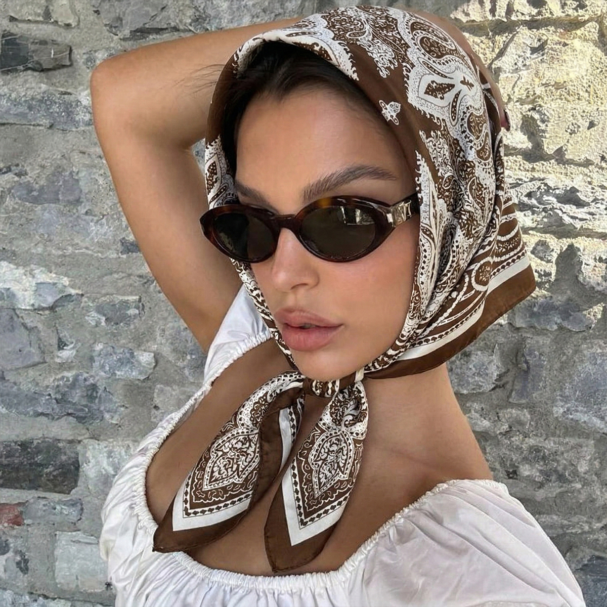 Nouveau Foulard Carré en Soie Satinée Imprimée de Luxe pour Femme, Châle, Hijab, Foulard de Cou, Ruban pour Cheveux, Bandeau, Bandana Tendance 2026