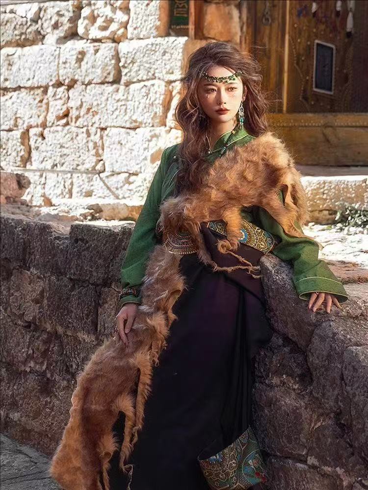 Robe tibétaine de Style ethnique pour hommes et femmes, Costume exotique traditionnel, Niche, tourisme, Photos de voyage, Costume de Cosplay du Prince d'halloween