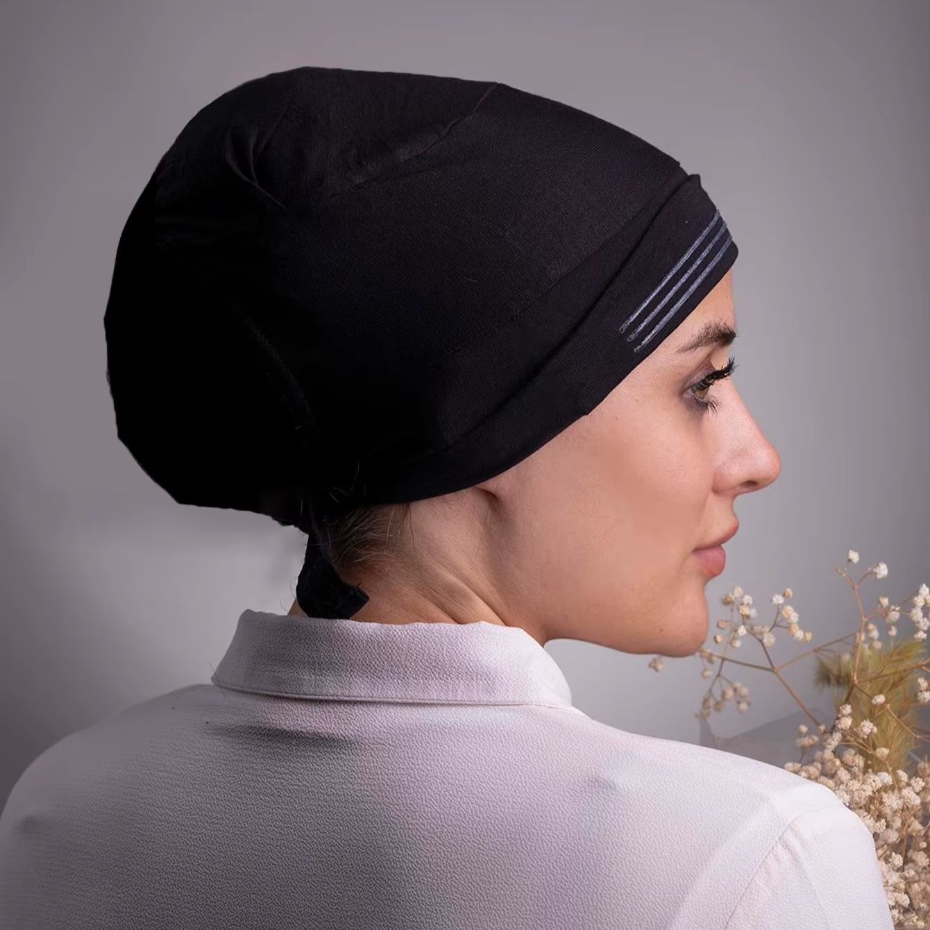 Bonnet de hijab en coton modal antidérapant pour femmes, turban tube uni, élastique à nouer à l'arrière, bonnet de cheveux musulman, bandana hijab en jersey