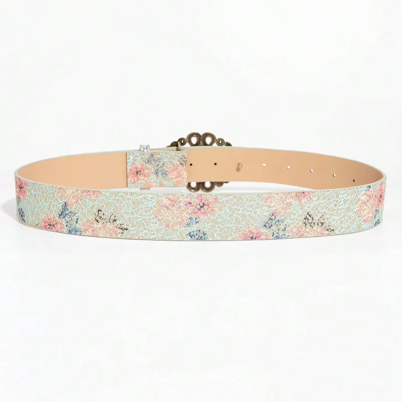Ceinture florale bohème vintage pour femmes, ceinture décorative pour jupe en jean de style occidental, adaptée aux sorties décontractées, 1 pièce