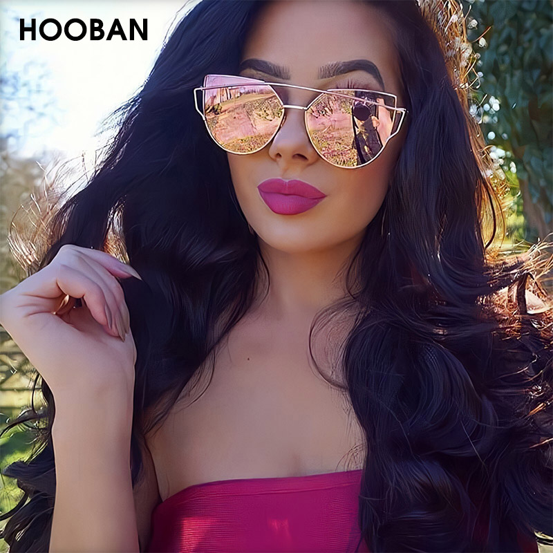 Lunettes de soleil œil de chat classiques pour femmes, mode métal, grand œil de chat, Vintage, miroir, Oculos UV400