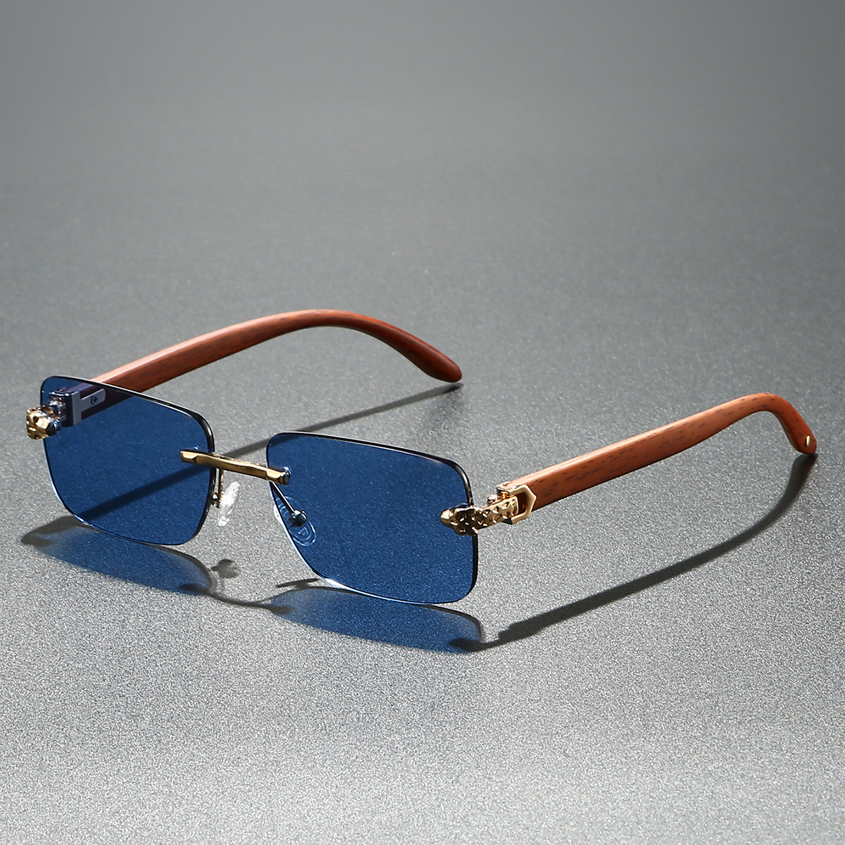 Lunettes de soleil ovales rectangulaires Vintage pour femmes et hommes, monture métallique, verres transparents