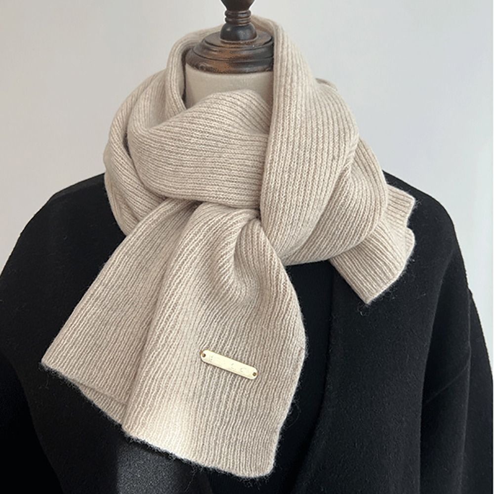 Hiver chaud foulard faux col couleur unie croix écharpe laine épaissir tricot écharpe cou plus chaud femmes filles