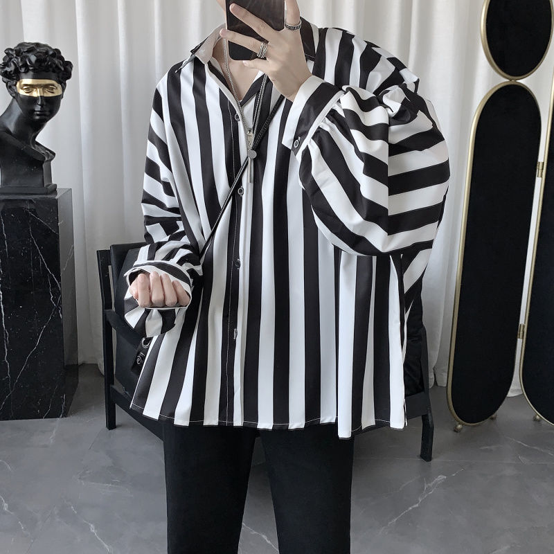 Chemise rayée à manches longues pour hommes, vêtements légers, coupe ample, Style coréen, décontracté, tendance, nouvelle collection