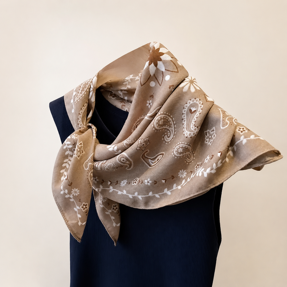Foulard carré Paisley 68x68cm pour femmes, léger, bandana, foulard de cou, foulard de tête, bandeau pour cheveux, châle, accessoire pour poignée de sac