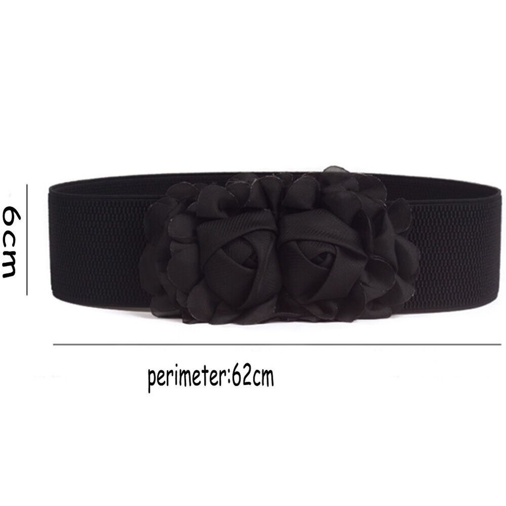 Ceinture large en dentelle pour femmes, fleur de Rose, élastique, extensible, Corset cintré