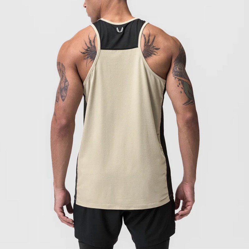 Débardeur musculaire épissé d'été pour hommes, gilet de gymnastique respirant à séchage rapide, chemise de sport sans manches, vêtements de sport de Fitness à haute élasticité, tendance ‌