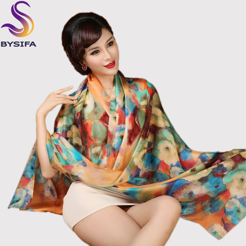 Bysifa-Écharpe longue pour femme, grande taille, orange, café, nouvelle collection hiver