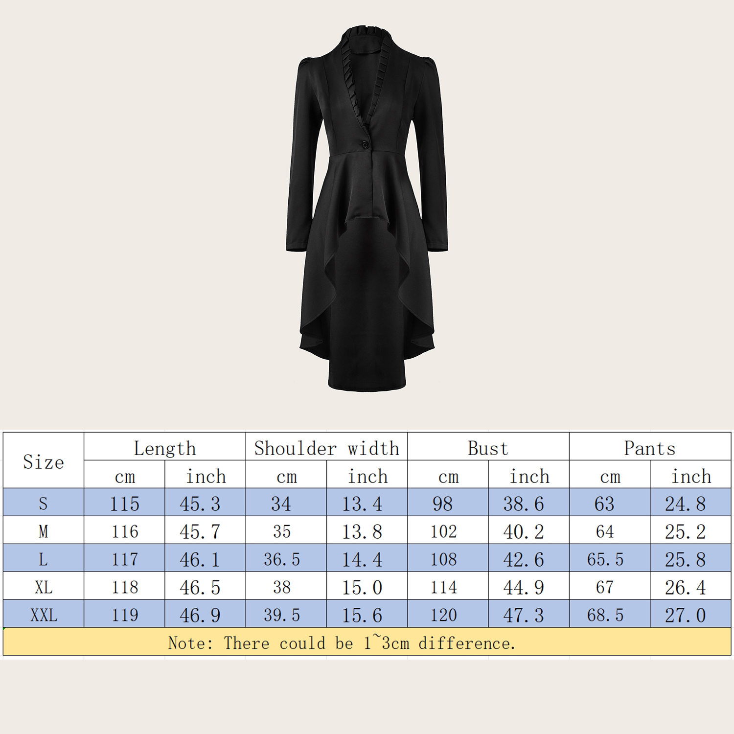 Veste victorienne steampunk pour femme, manteau de smoking à manches longues, haut gothique vintage, manteau Renaissance médiéval