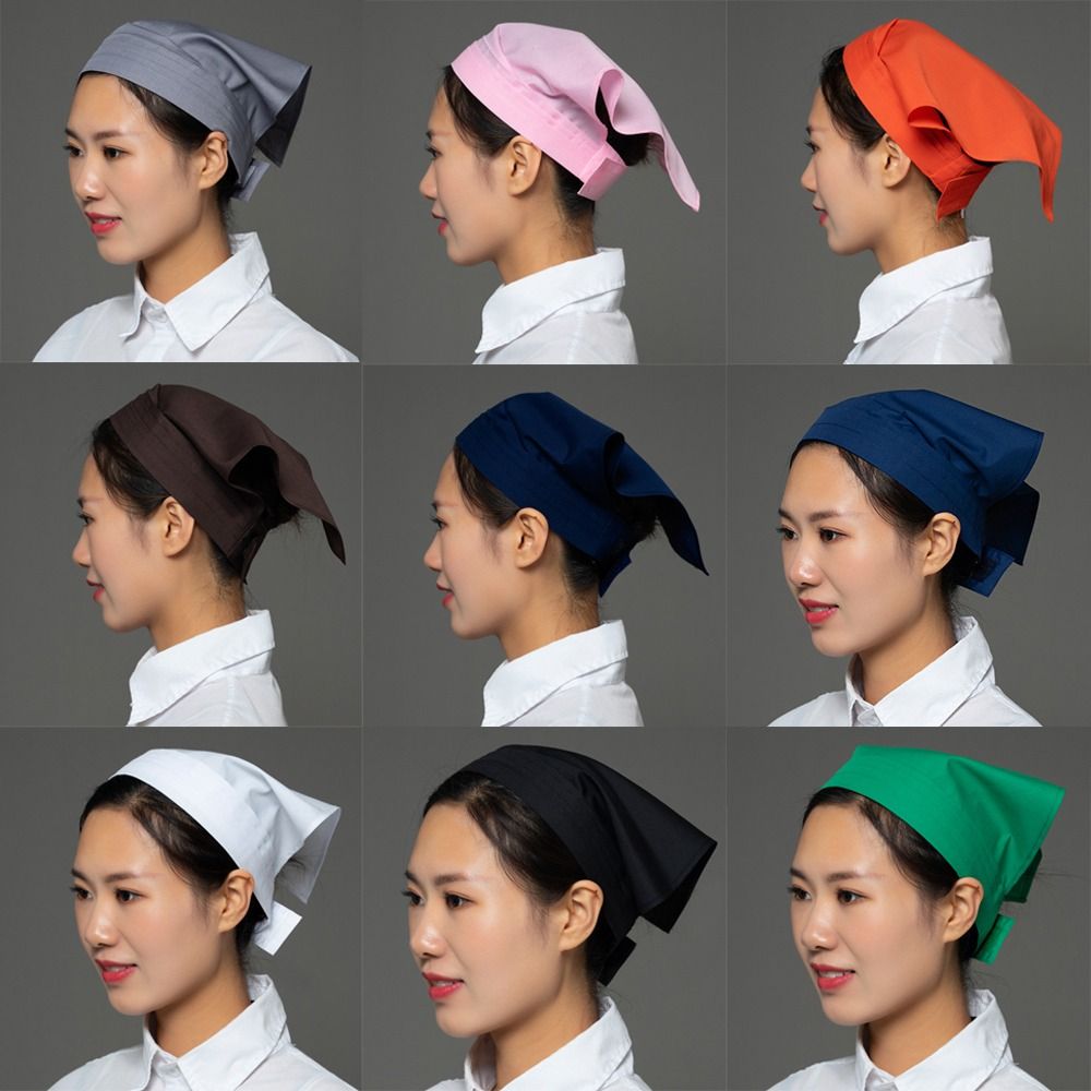 Serveur de cheveux groupé Triangle bandeau anti-fumée poussière respirant chapeau de travail vêtements de travail cuisine enveloppement cheveux chapeau cantine restauration