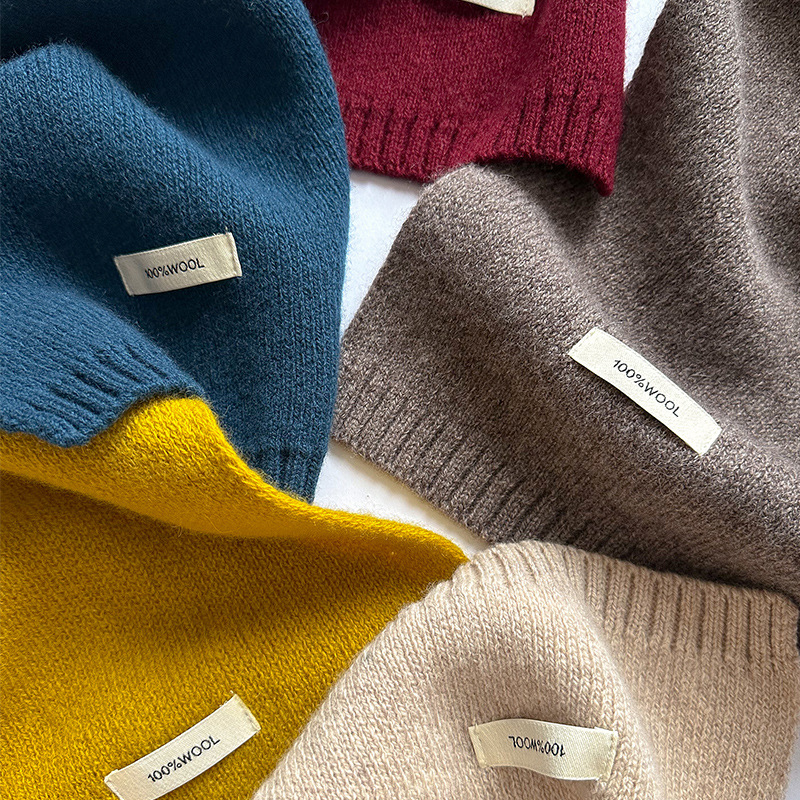 2025 100% laine australienne écharpe femmes hiver couleur unie tricoté écharpe coupe-vent épais chaud cou Protection dames tricot écharpe