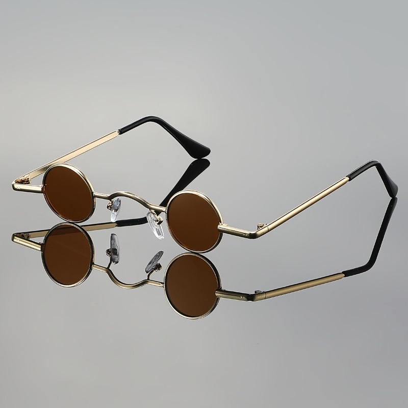 1 paire de petites lunettes rondes amusantes pour hommes et femmes, petites lentilles tendance, célèbre sur Internet, petit cadre rond rétro drôle
