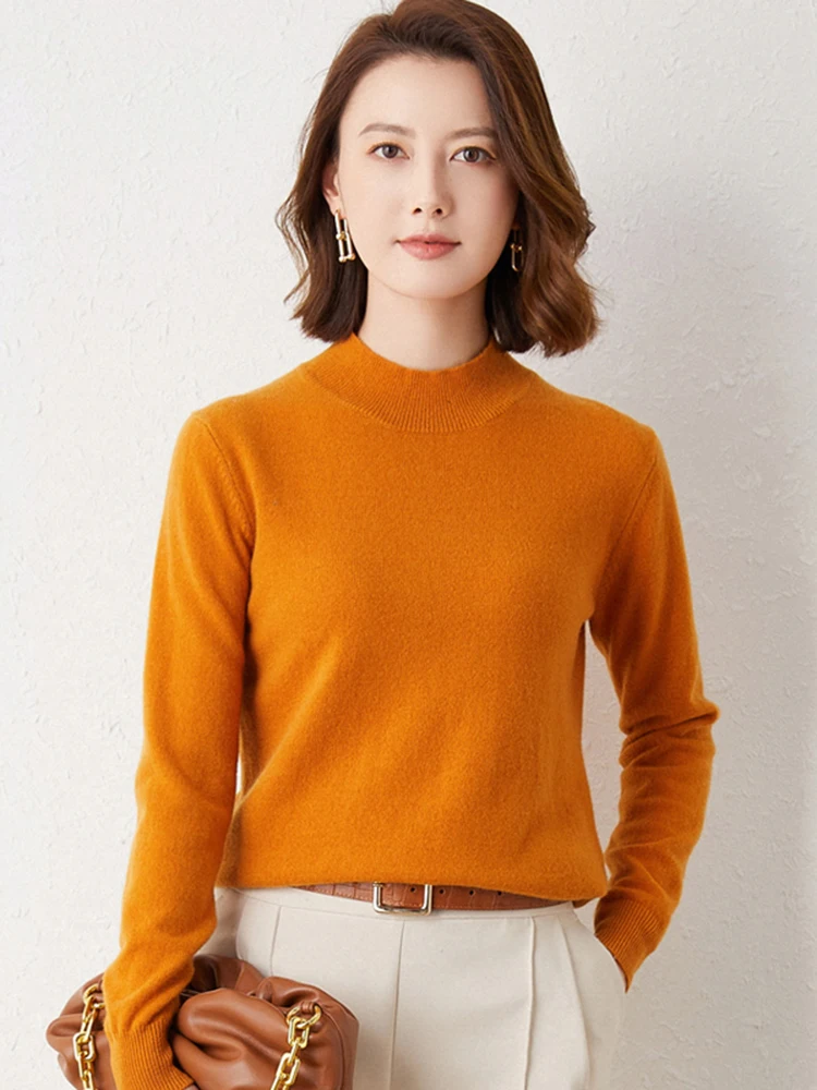 Pull en tricot à manches longues pour femme, chemise inférieure, Slim, col roulé, chemisier doux, nouvelle collection automne hiver 2026