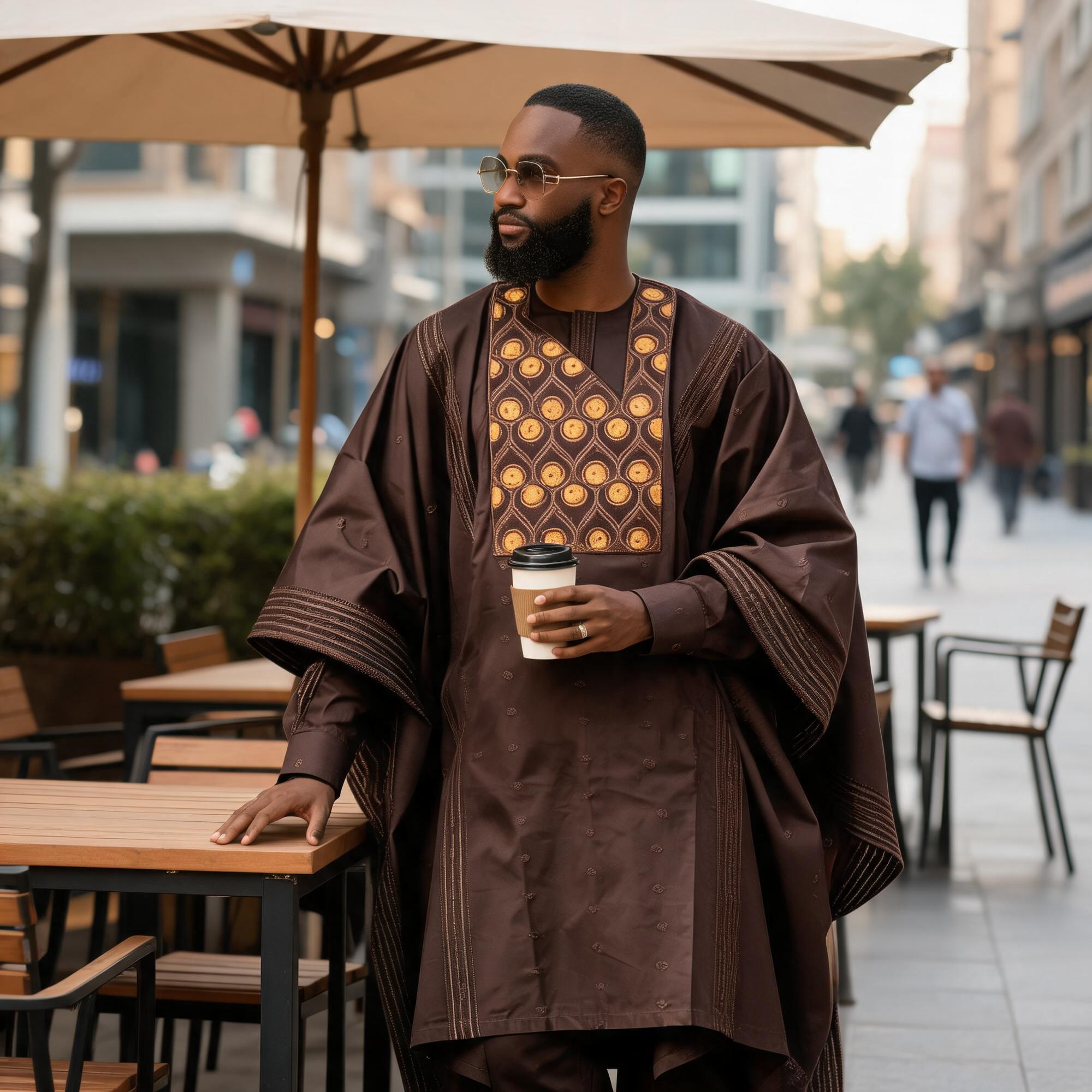 Vêtements africains pour homme, haut à manches longues avec broderie Bazin Riche