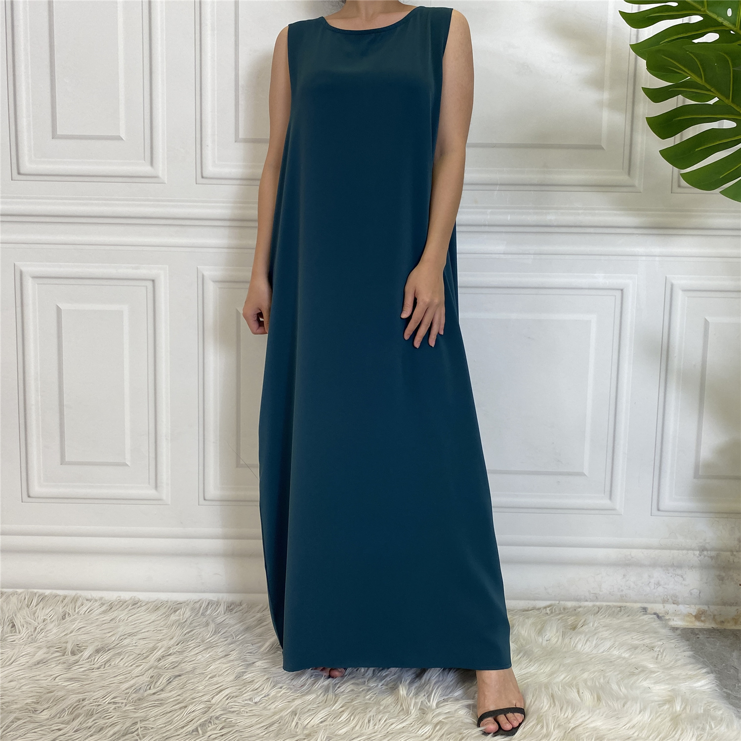 Robe Longue sans Manches de Type Abaya Musulman pour Femme, Robe de Soirée Modeste en Caftan Marocain de Plusieurs Couleurs, Produit Islamique, Nouvelle Collection