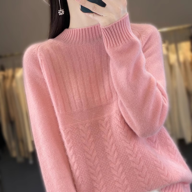 Vêtements d'hiver femme haut col rond doux chaud Pull femmes Pull laine automne à manches longues tricots Pull femme vêtements