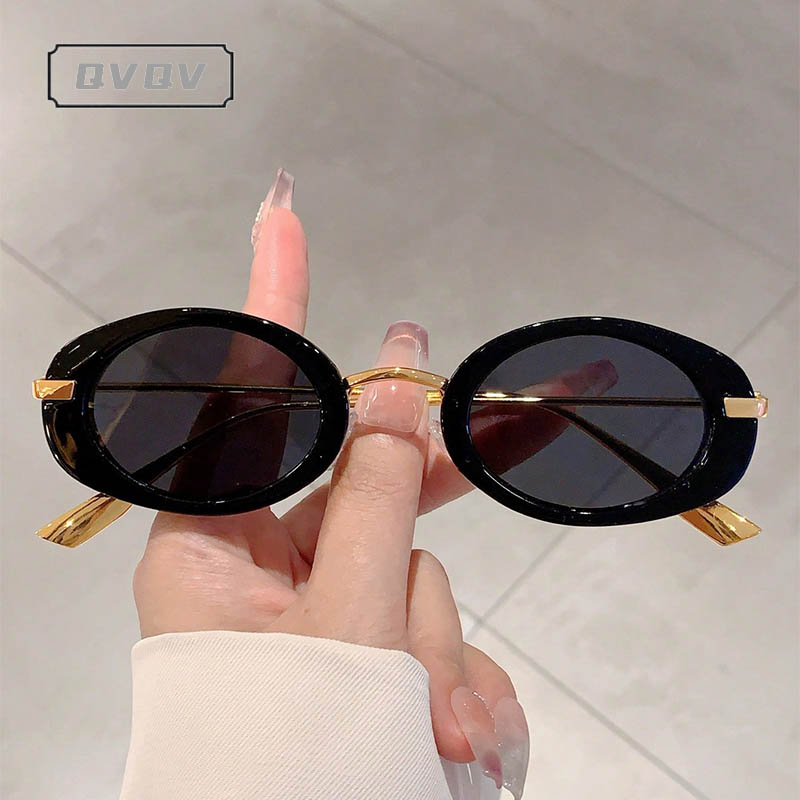 Lunettes de soleil polygonales ovales tendance pour femmes, design de marque de luxe, monture en alliage, idéales pour les vacances et les voyages