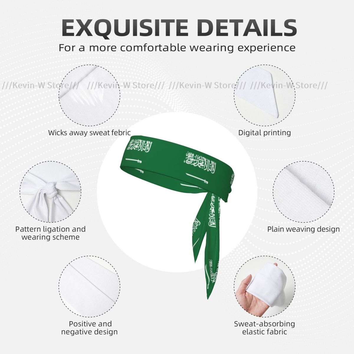 Bandeau anti-transpiration, accessoires pour cheveux, Arabie Saoudite