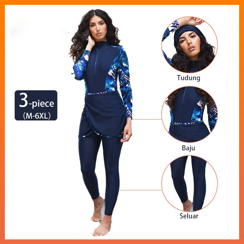 3 pièces/ensemble femmes vêtements musulmans maillots de bain musulmans à manches longues Sport Maillot de bain Burkini natation Maillot Bain Femme Musulmane costume