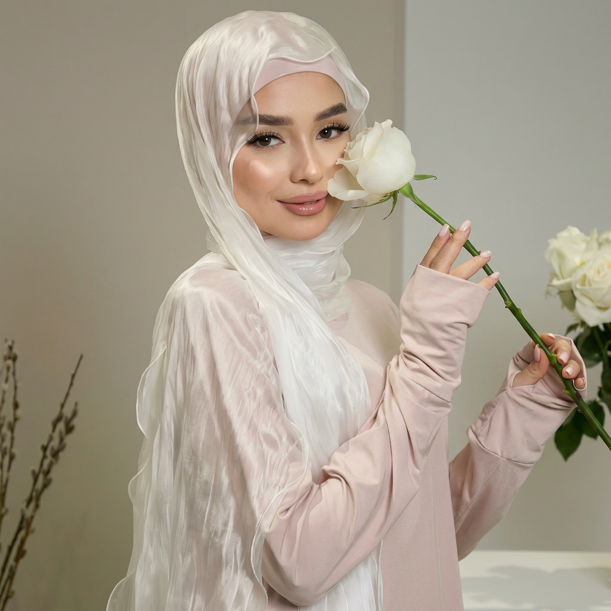 Voile de satin froissé pour femmes musulmanes, châle élégant en mousseline froissée, foulard, bandeau, Ramadan, été, fin, 180*50cm