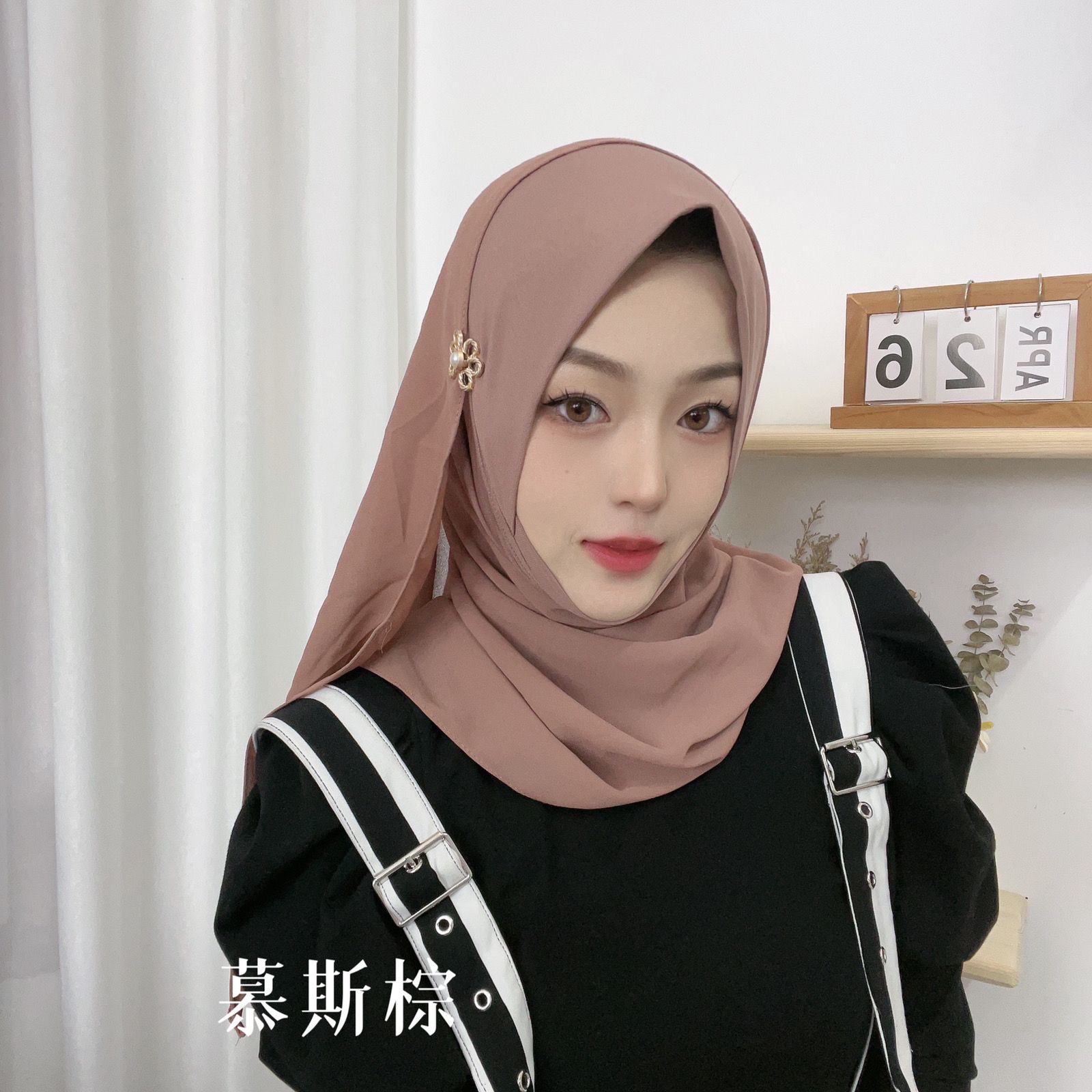 Hijab Instantané à Boucles pour Femme Musulmane, Doux, Dubaï, Arabie Saoudite