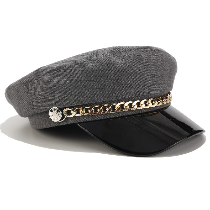 Béret tendance en cuir Pu pour femmes, casquette militaire décontractée, casquette plate de camionneur de capitaine, chapeaux octogonaux de peintre de cadets de voyage
