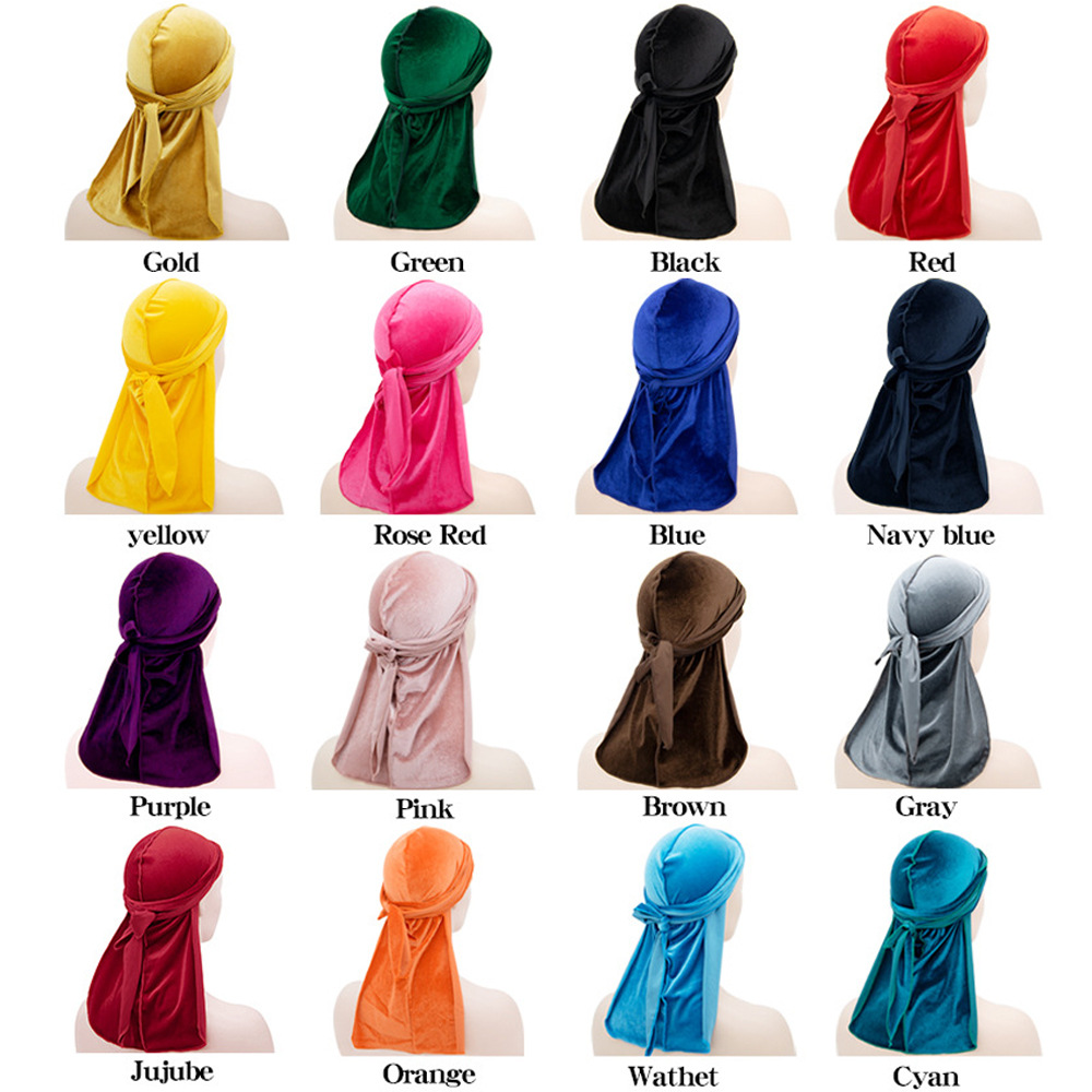 Turbans de mode pour hommes velours longue queue tressée chapeau de Pirate sport décontracté en plein air Turban personnalisé